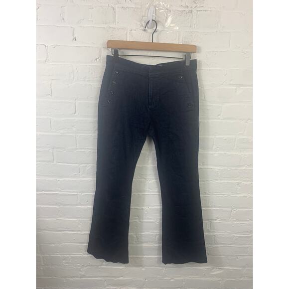 Banana Republic Women's Sailor Flare Leg Denim Jeans Dark Wash Blue Size 27P - Picture 3 of 7